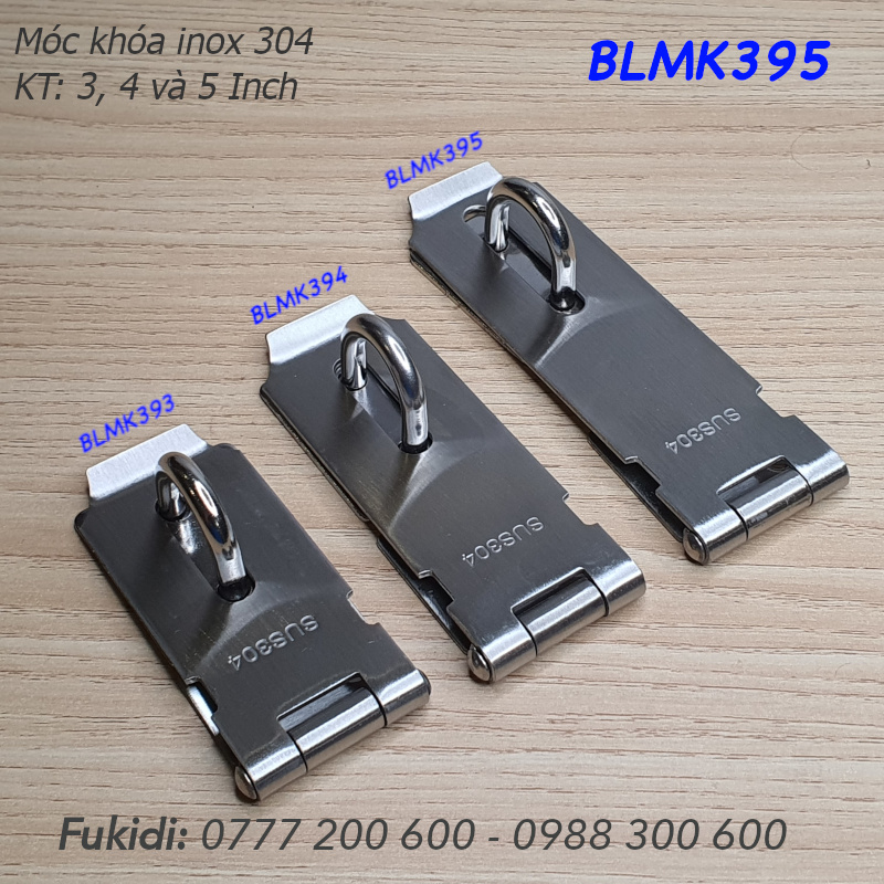 Bản lề móc khóa inox 304, size 86x105, dày 2mm - BLMK394