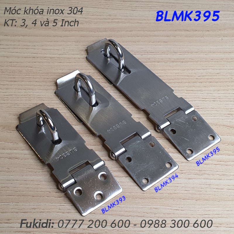 Bản lề móc khóa inox 304, size 86x105, dày 2mm - BLMK394