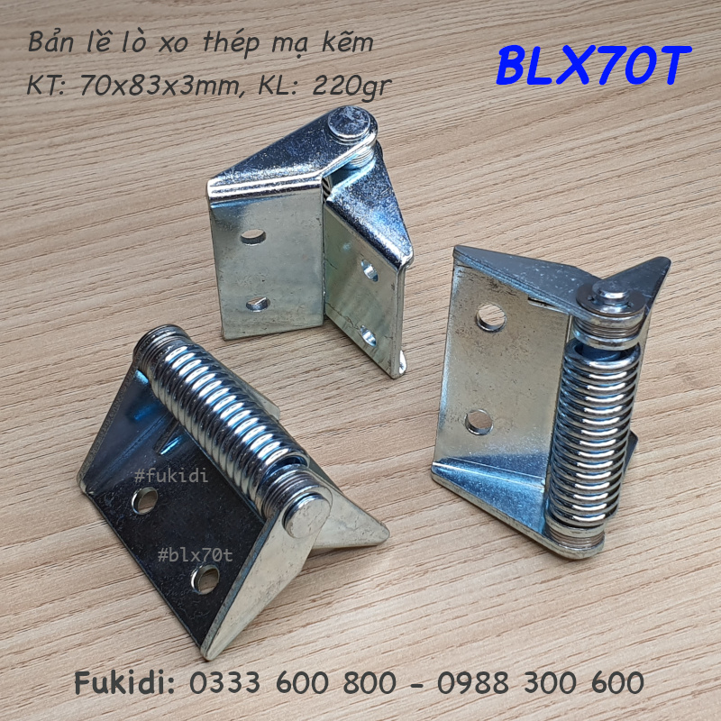 Bản lề tự đóng cửa loại lớn, thép mạ kẽm, dài 70mm - BLX70T
