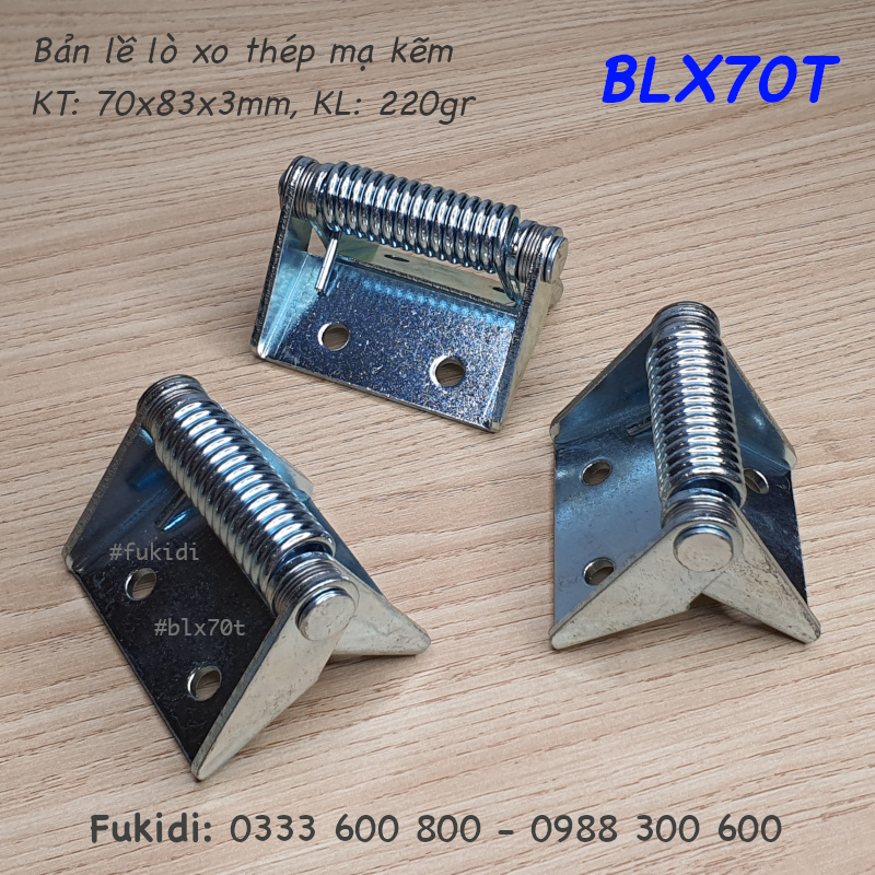 Bản lề tự đóng cửa loại lớn, thép mạ kẽm, dài 70mm - BLX70T