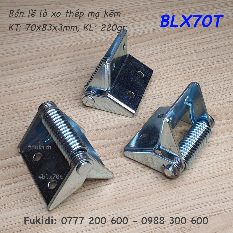 Bản lề tự đóng cửa loại lớn, thép mạ kẽm, dài 70mm - BLX70T