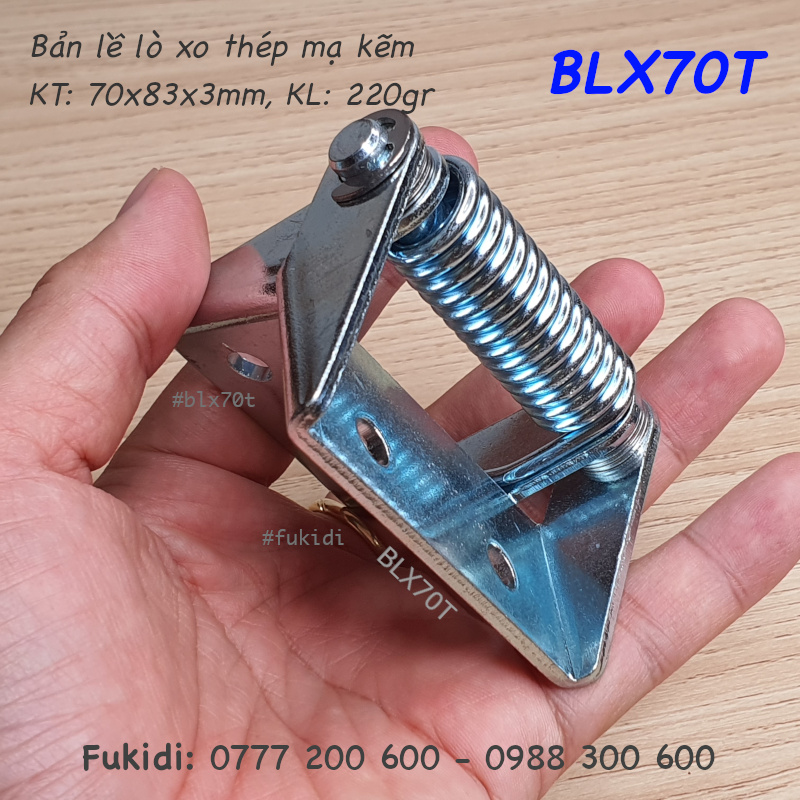 Bản lề tự đóng cửa loại lớn, thép mạ kẽm, dài 70mm - BLX70T