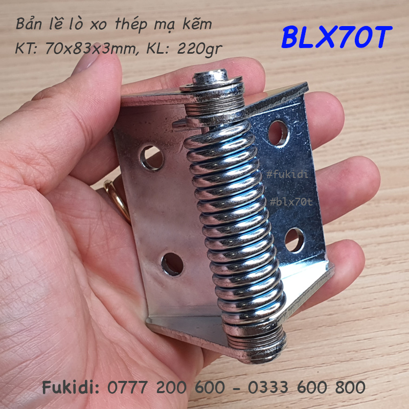 Bản lề tự đóng cửa loại lớn, thép mạ kẽm, dài 70mm - BLX70T