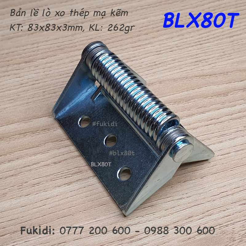 Bản lề tự đóng cửa loại lớn, thép mạ kẽm, dài 83mm - BLX80T