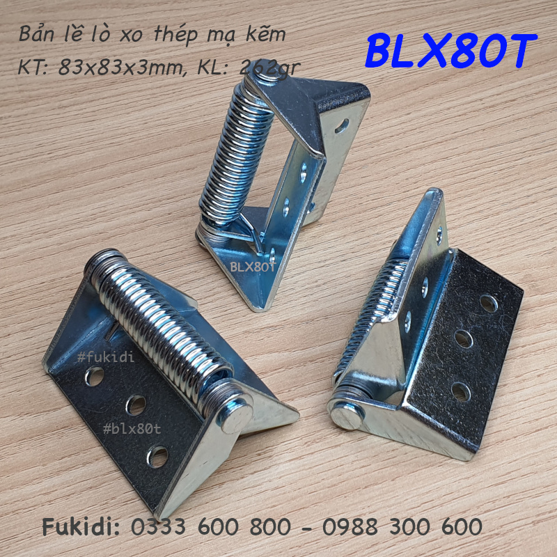 Bản lề tự đóng cửa loại lớn, thép mạ kẽm, dài 83mm - BLX80T