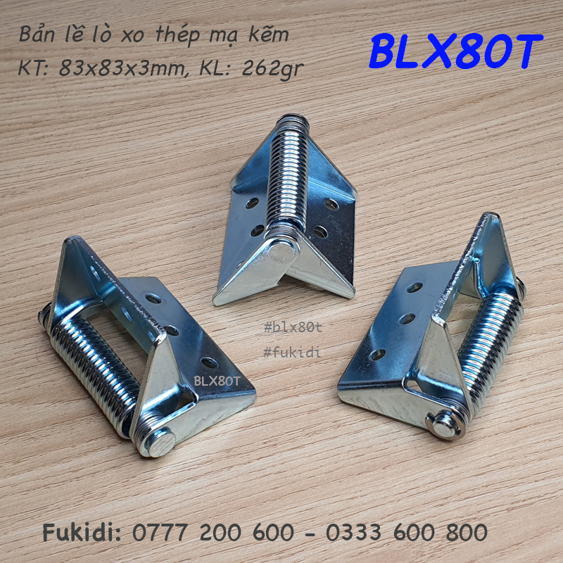 Bản lề tự đóng cửa loại lớn, thép mạ kẽm, dài 83mm - BLX80T