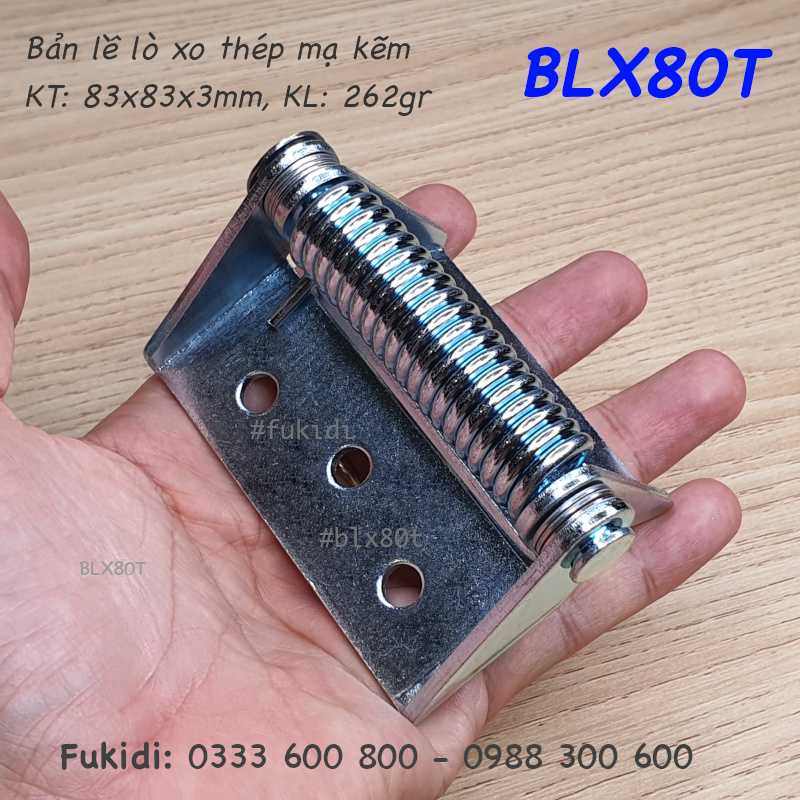 Bản lề tự đóng cửa loại lớn, thép mạ kẽm, dài 83mm - BLX80T