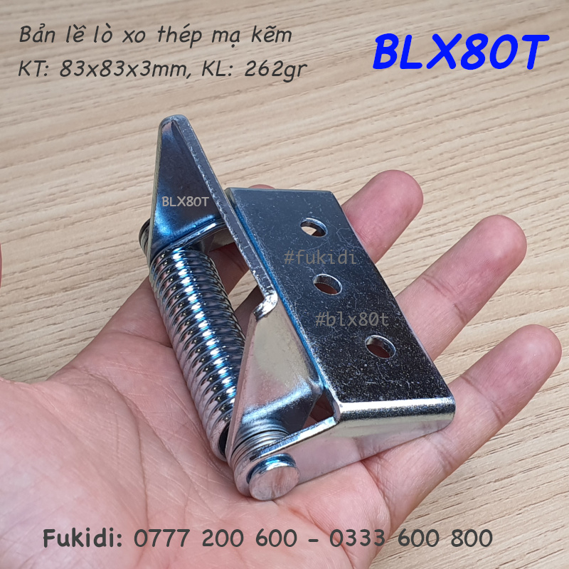 Bản lề tự đóng cửa loại lớn, thép mạ kẽm, dài 83mm - BLX80T