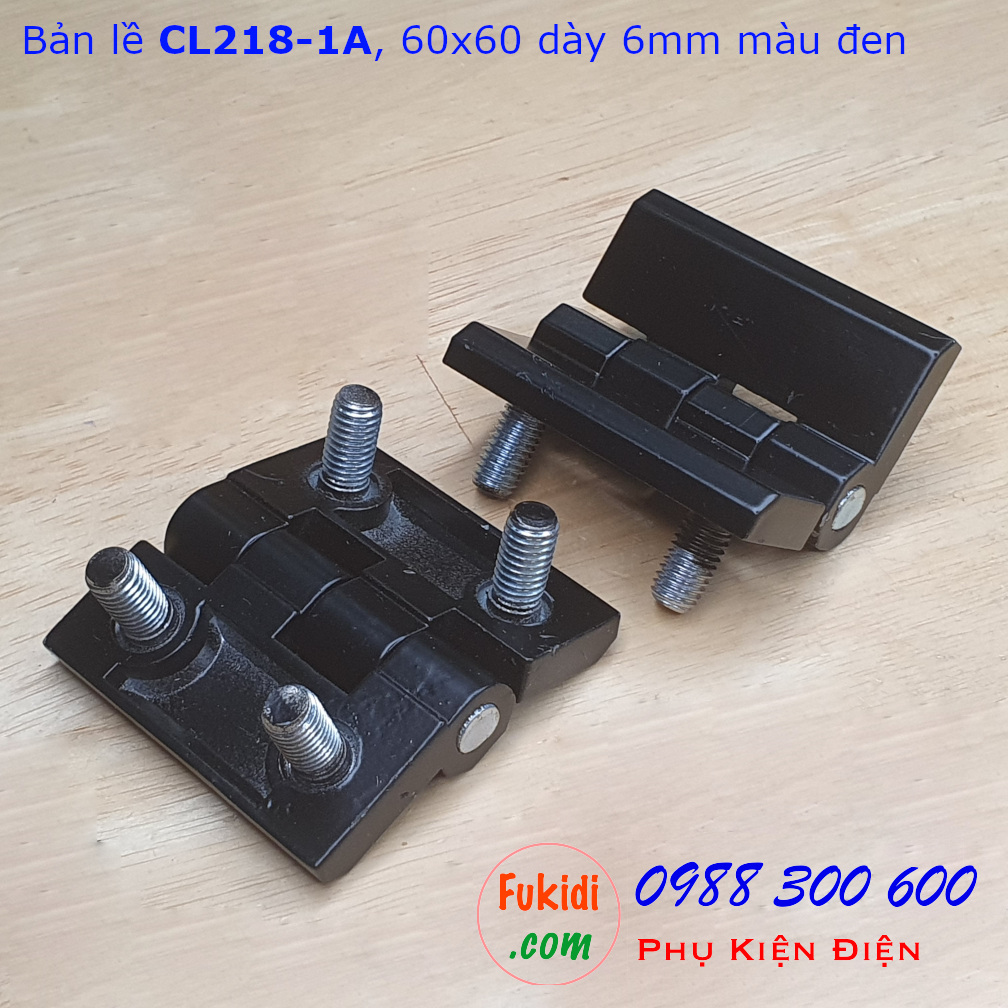 Bản lề hợp kim kẽm CL218-1A, 60x60, dày 6mm màu đen CL218-1AB