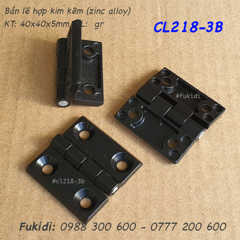 Bản lề hợp kim kẽm màu đen KT: 40x40x5mm - CL218-3B