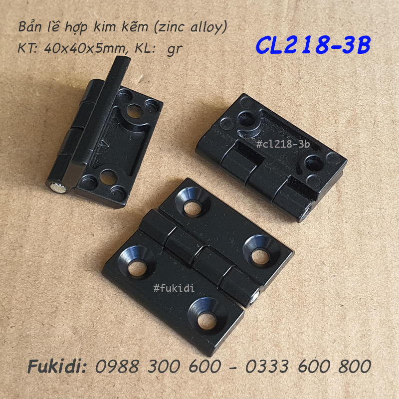 Bản lề hợp kim kẽm màu đen KT: 40x40x5mm - CL218-3B