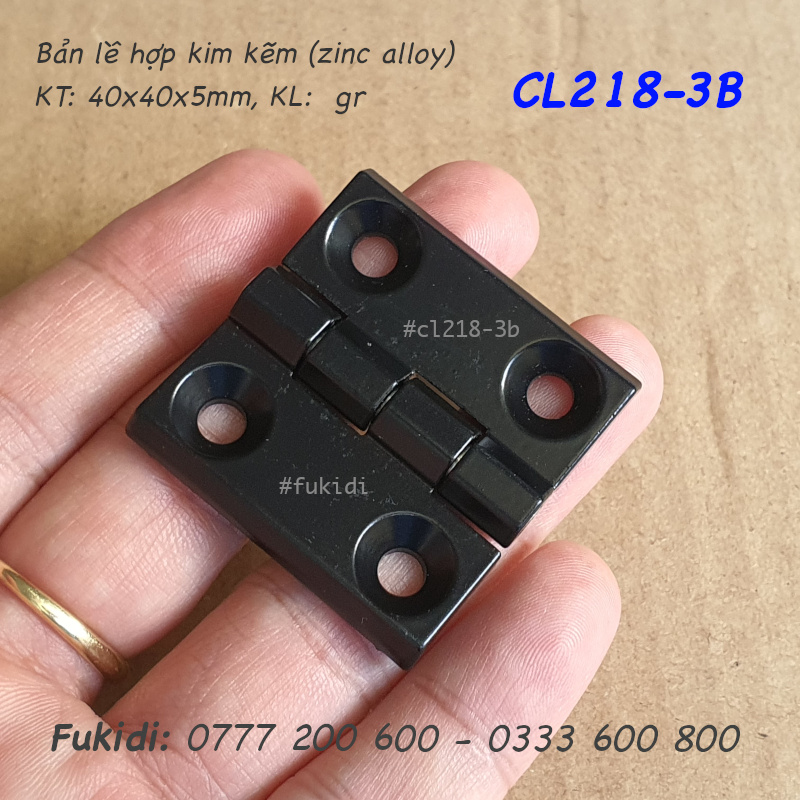 Bản lề hợp kim kẽm màu đen KT: 40x40x5mm - CL218-3B