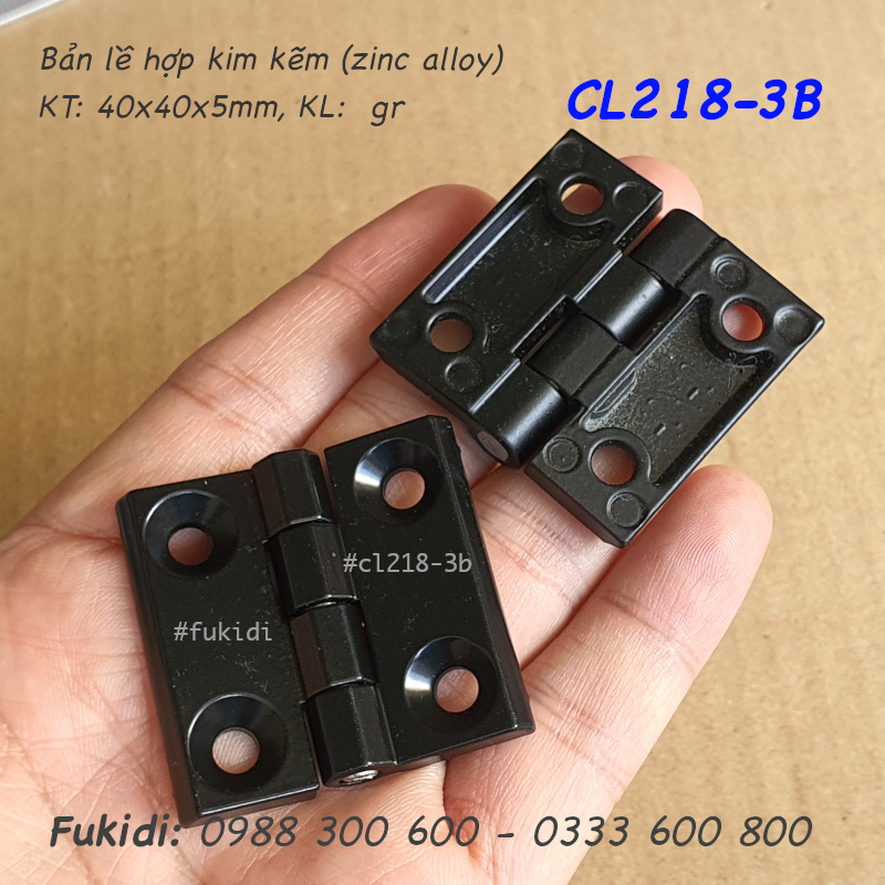 Bản lề hợp kim kẽm màu đen KT: 40x40x5mm - CL218-3B