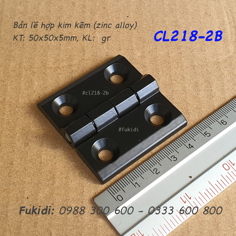 Bản lề tủ điện, hợp kim kẽm đen, KT 50x50 dày 5mm - CL218-2B