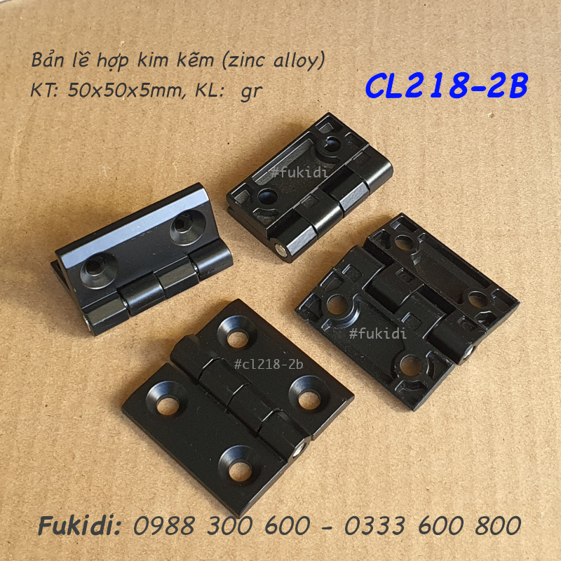 Bản lề tủ điện, hợp kim kẽm đen, KT 50x50 dày 5mm - CL218-2B