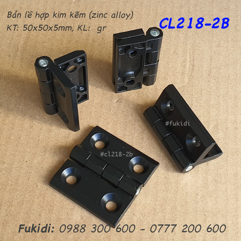 Bản lề tủ điện, hợp kim kẽm đen, KT 50x50 dày 5mm - CL218-2B
