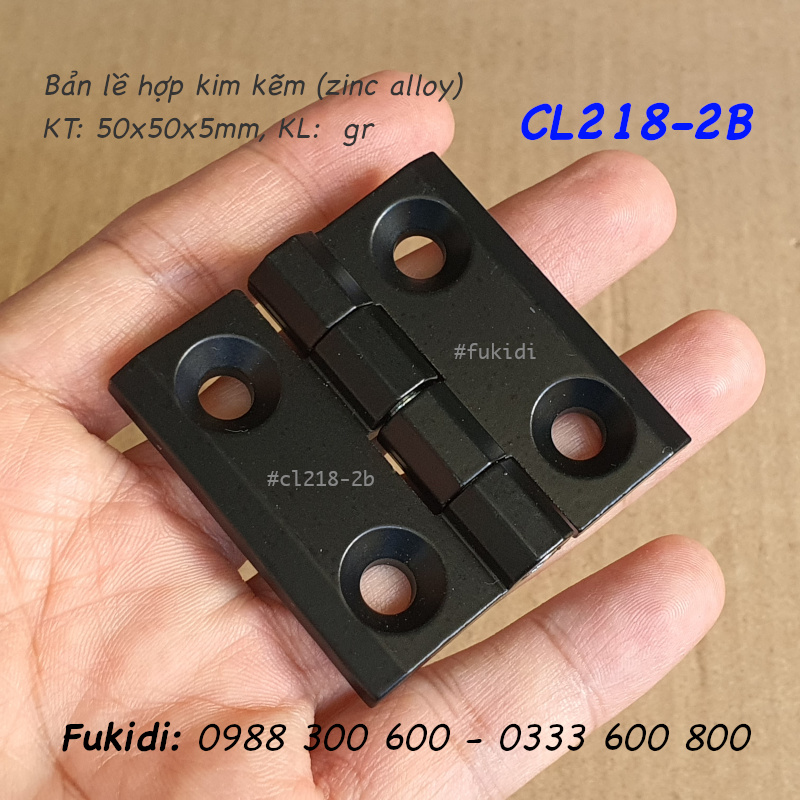 Bản lề tủ điện, hợp kim kẽm đen, KT 50x50 dày 5mm - CL218-2B