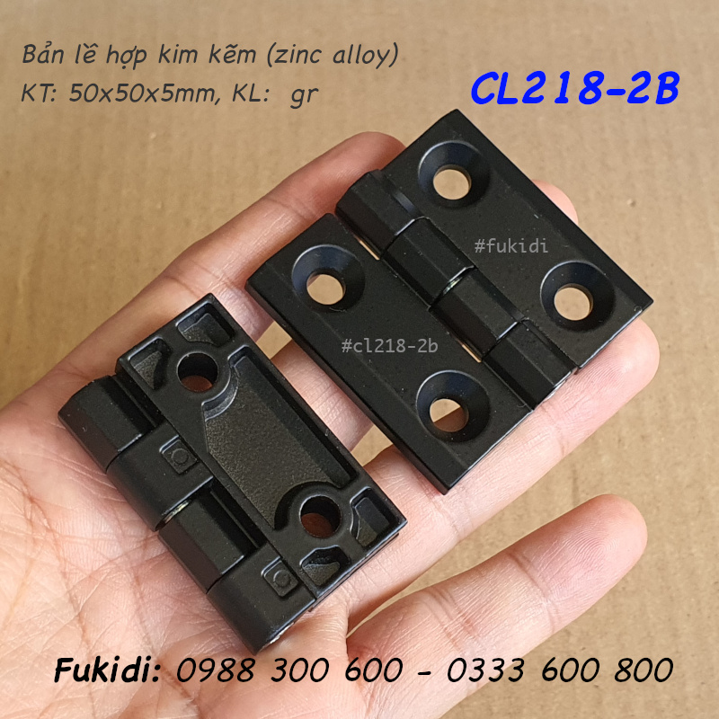 Bản lề tủ điện, hợp kim kẽm đen, KT 50x50 dày 5mm - CL218-2B
