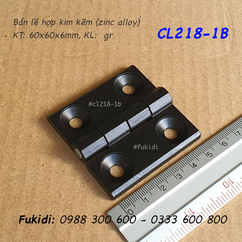 Bản lề tủ điện hợp kim kẽm đen, KT 60x60 dày 6mm - CL218-1B