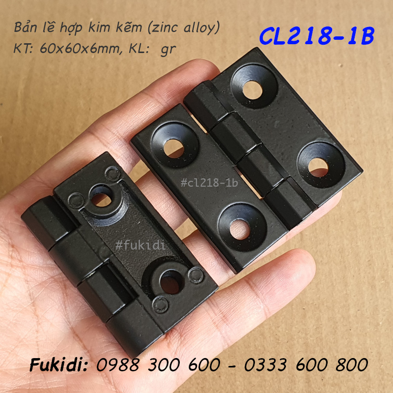 Bản lề tủ điện hợp kim kẽm đen, KT 60x60 dày 6mm - CL218-1B