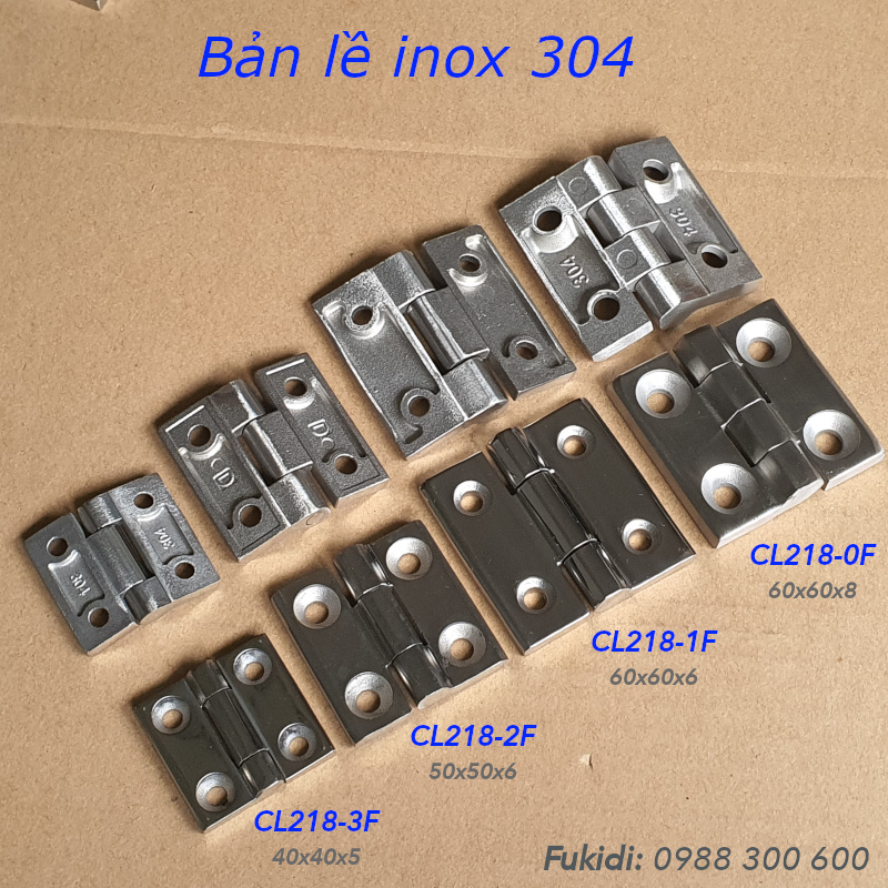 Bản lề tủ điện inox 304 nguyên khối KT 40x40x5mm - CL218-3F