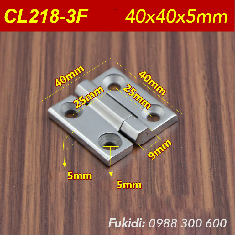 Bản lề tủ điện inox 304 nguyên khối KT 40x40x5mm - CL218-3F