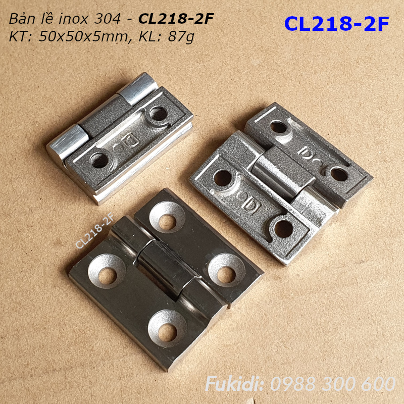 Bản lề tủ điện inox 304 nguyên khối KT 50x50x6mm - CL218-2F