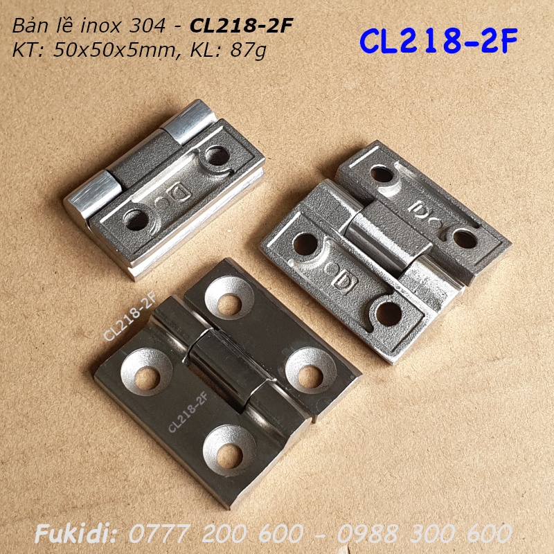 Bản lề tủ điện inox 304 nguyên khối KT 50x50x6mm - CL218-2F