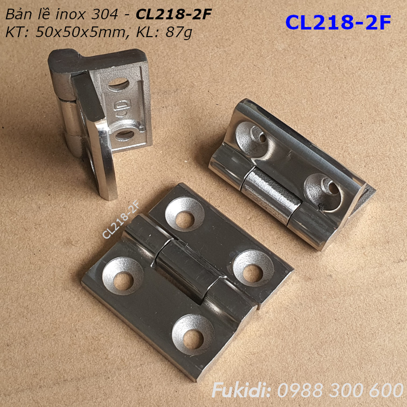 Bản lề tủ điện inox 304 nguyên khối KT 50x50x6mm - CL218-2F