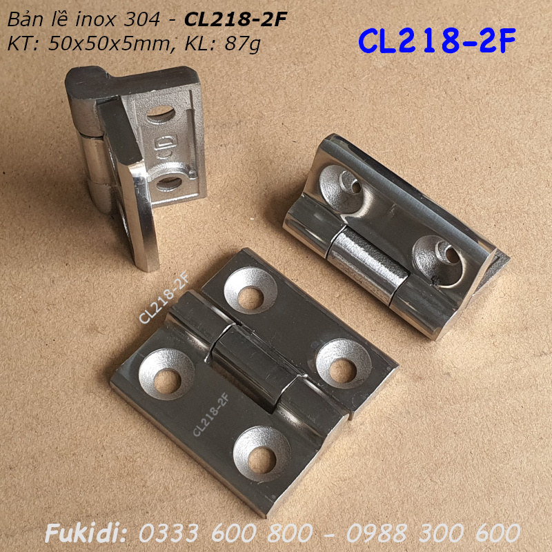Bản lề tủ điện inox 304 nguyên khối KT 50x50x6mm - CL218-2F