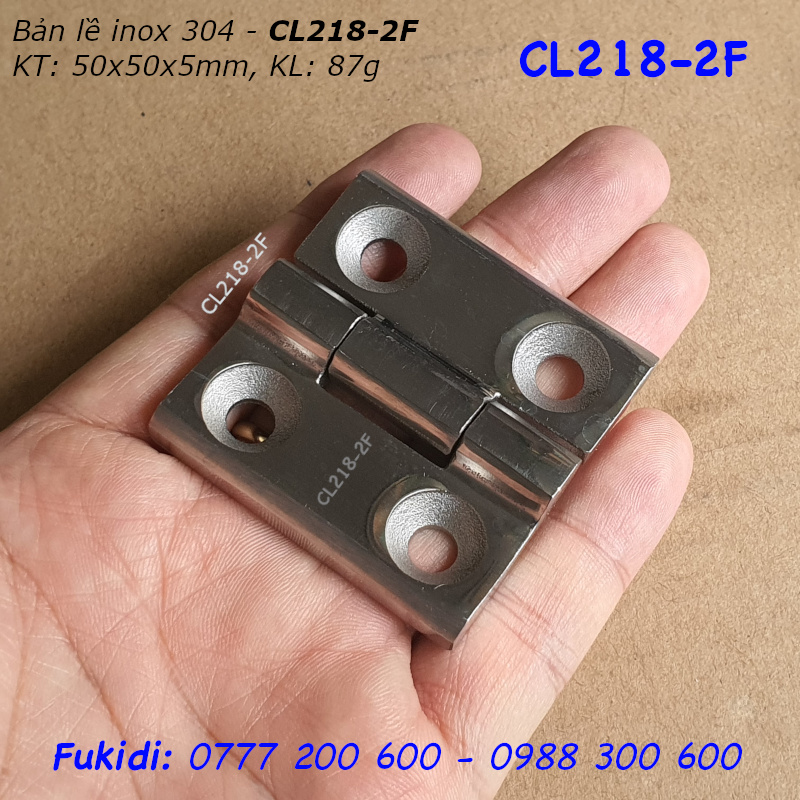 Bản lề tủ điện inox 304 nguyên khối KT 50x50x6mm - CL218-2F