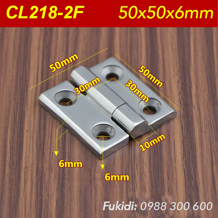 Bản lề tủ điện inox 304 nguyên khối KT 50x50x6mm - CL218-2F