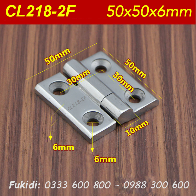 Bản lề tủ điện inox 304 nguyên khối KT 50x50x6mm - CL218-2F