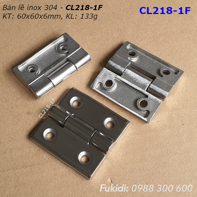 Bản lề tủ điện inox 304 nguyên khối KT 60x60x6mm - CL218-1F