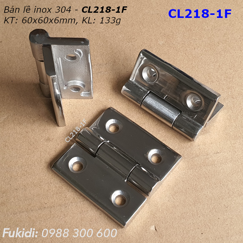 Bản lề tủ điện inox 304 nguyên khối KT 60x60x6mm - CL218-1F