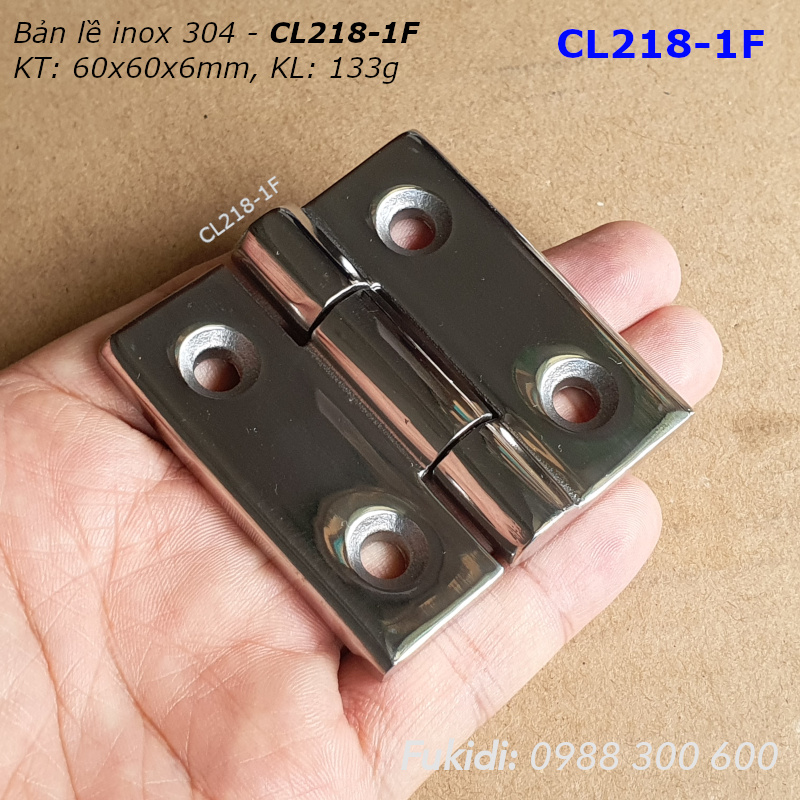 Bản lề tủ điện inox 304 nguyên khối KT 60x60x6mm - CL218-1F
