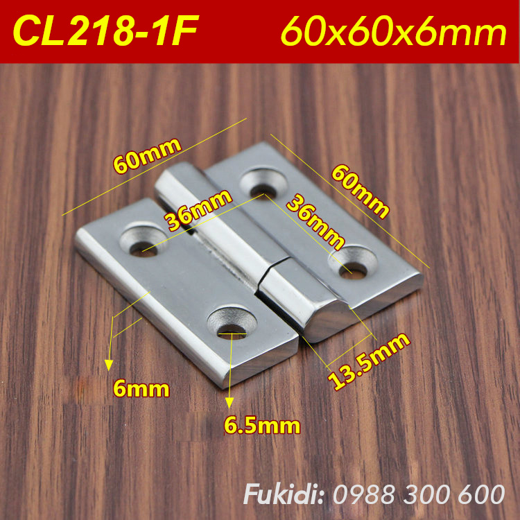 Bản lề tủ điện inox 304 nguyên khối KT 60x60x6mm - CL218-1F