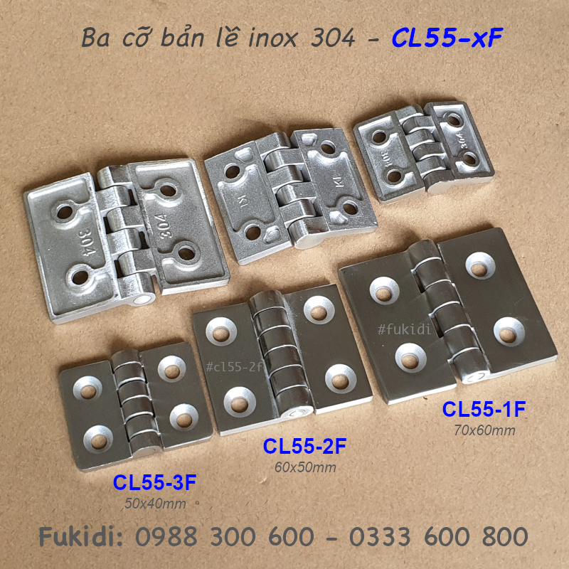 Bản lề inox 304 KT 70x60x5mm - CL55-1F
