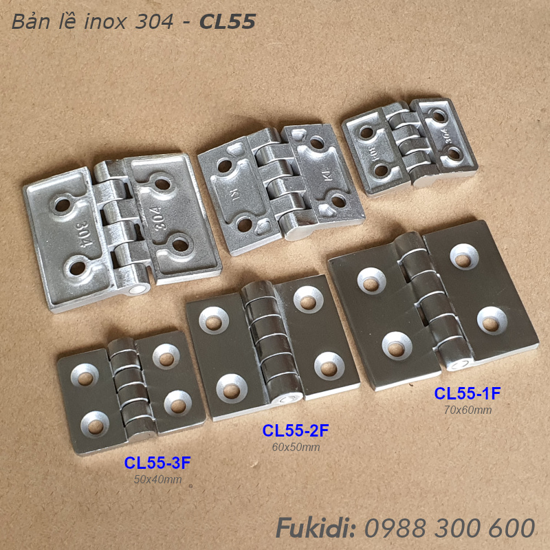 Bản lề inox 304 KT 60x50x5mm - CL55-2F