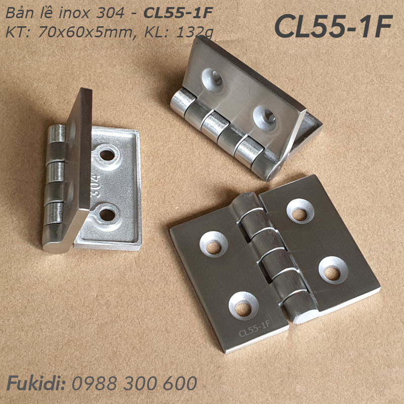 Bản lề inox 304 KT 70x60x5mm - CL55-1F