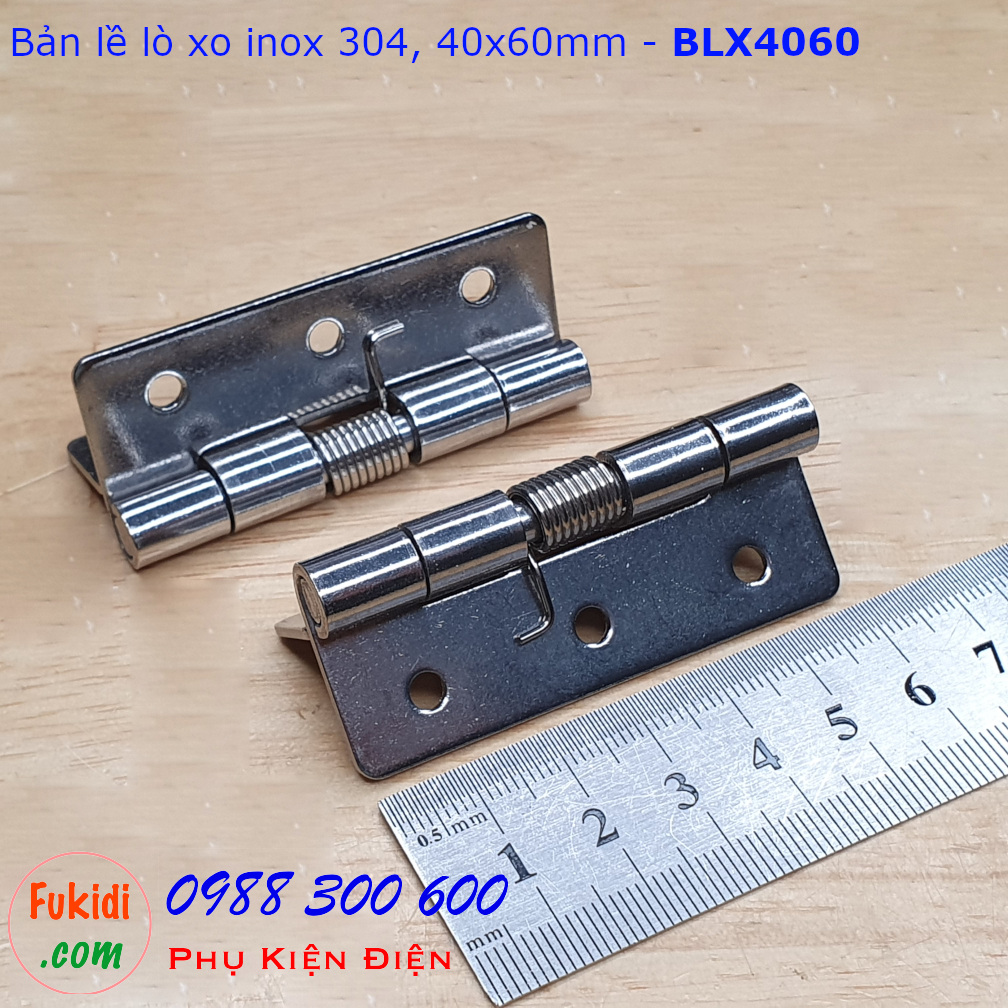 Bản lề lò xo, bản lề tự đóng cửa inox 304 size 40x60mm - BLX4060