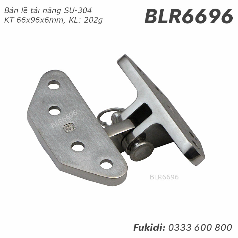 Bản lề tải nặng inox 304 tháo rời, KT 66x96x6mm - BLR6696