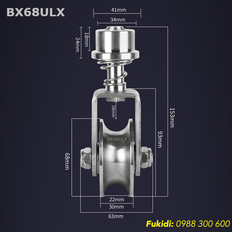 Chi tiết kích thước bánh xe BX68ULX