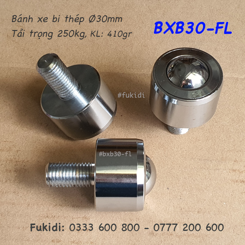 Bánh xe bi đa hướng phi 30, tải trọng 300kg - BXB30-FL