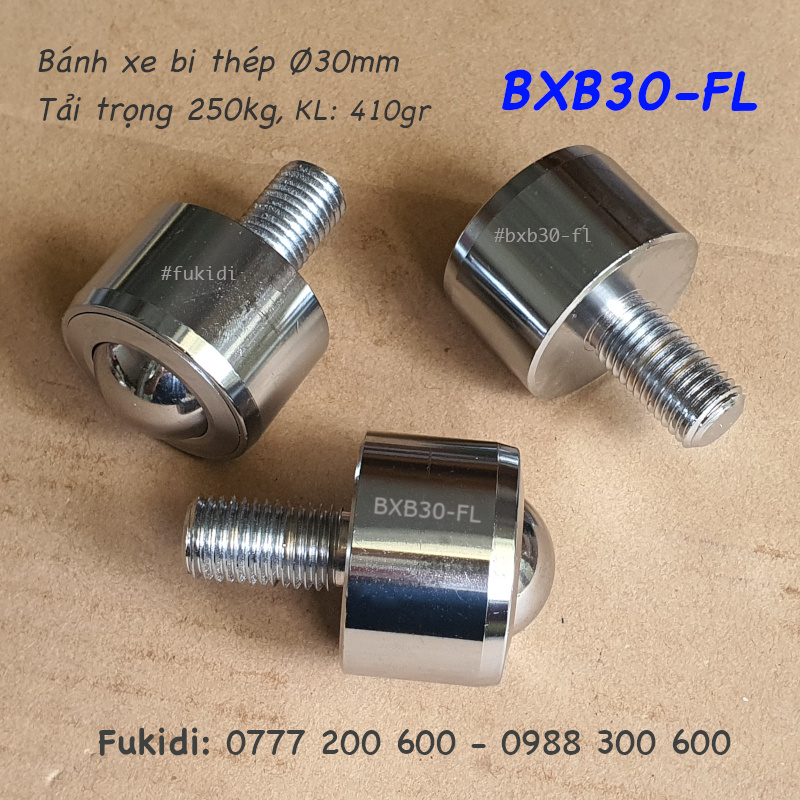 Bánh xe bi đa hướng phi 30, tải trọng 300kg - BXB30-FL