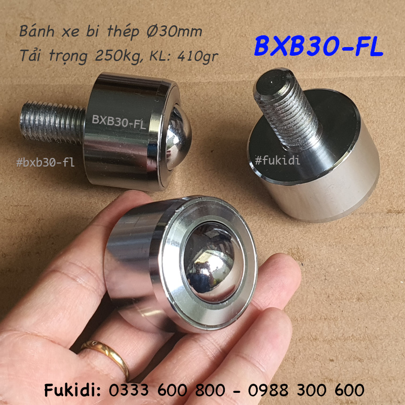 Bánh xe bi đa hướng phi 30, tải trọng 300kg - BXB30-FL