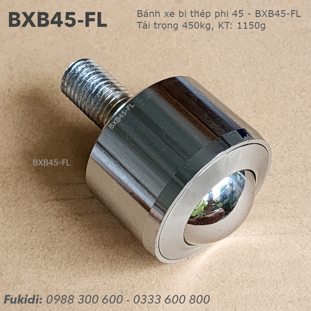 Bánh xe bi thép phi 45, tải trọng 450kg - BXB45-FL