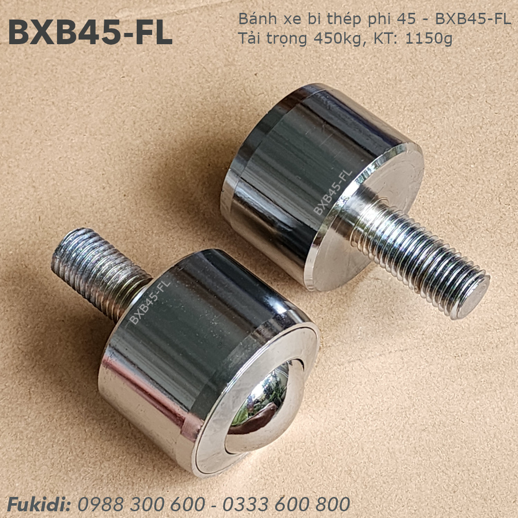 Bánh xe bi thép phi 45, tải trọng 450kg - BXB45-FL