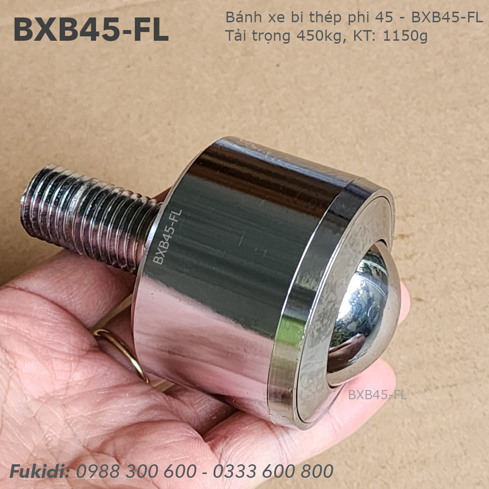 Bánh xe bi thép phi 45, tải trọng 450kg - BXB45-FL