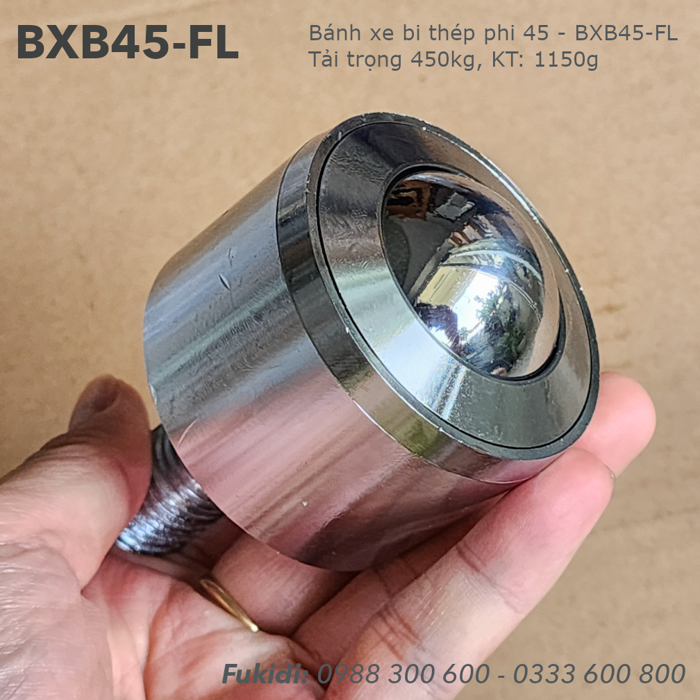 Bánh xe bi thép phi 45, tải trọng 450kg - BXB45-FL